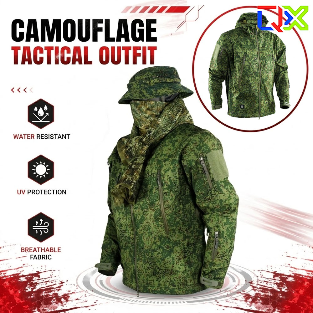 Outdoor Hunting Fleece - QX EMR Dijital Flora Kamuflaj Taktik