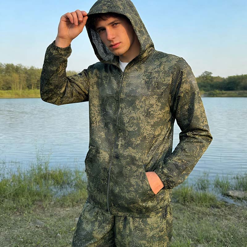 Hunting Outdoor Jacket - Taktik Kapüşonlu Üstler Kamuflaj Fileli Yürüyüş